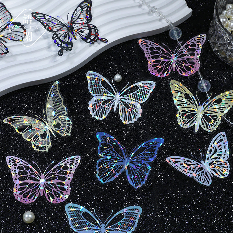 4.Butterfly Island Series Light Retro Handbook Gu Card DIY Material Decoration Stickers